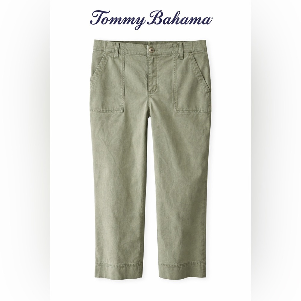 Tommy Bahama Cropped Olive Utility Chinos